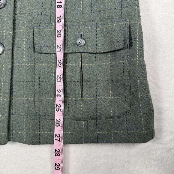 Vintage Liz Claiborne Lizsport Green Plaid Blazer Size Small - Picture 9 of 10